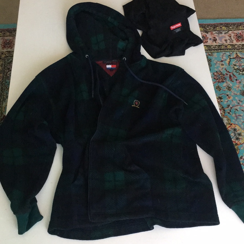 Vintage Tommy Hilfiger zip up and supreme scarf